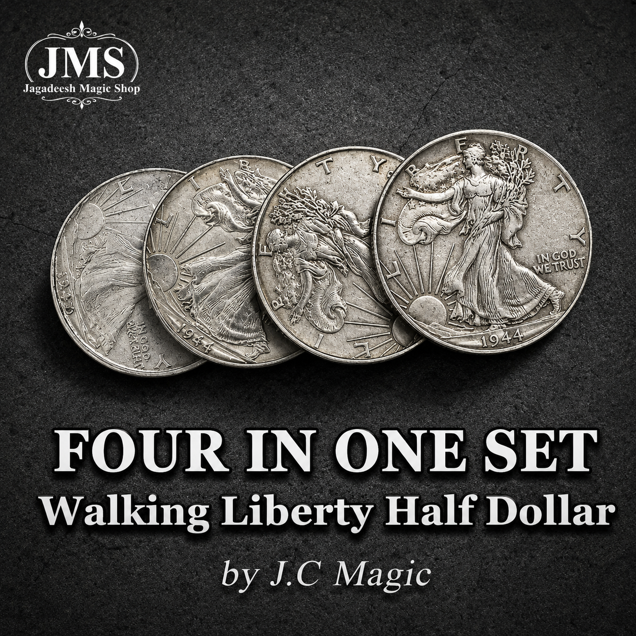 Four in One Walking Liberty Half Dollar Set by J.C Magic